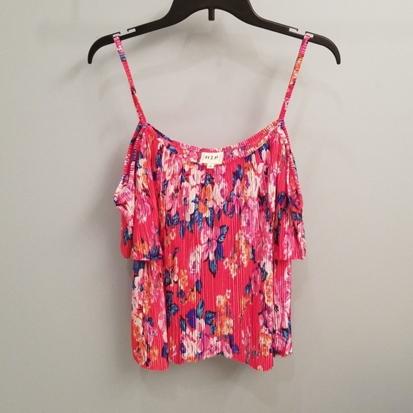 h.i.p. Tops - H.I.P. Cold-Shoulder Floral Print Sleeveless Top M